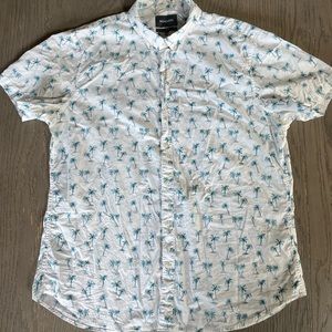 Bonobos- Men’s Palm Tree Print Slim Fit Button Down Short Sleeve Shirt- Sz. XL